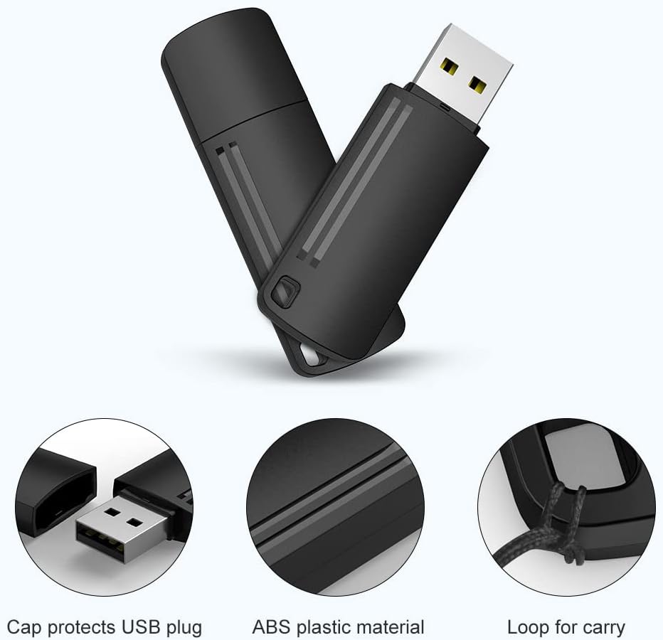 KEXIN 32GB Flash Drive Thumb Drive 10 Pack 32G USB Flash Drive Bulk Memory Stick with LED Indicator, Flash Drives Design in Snap Cap