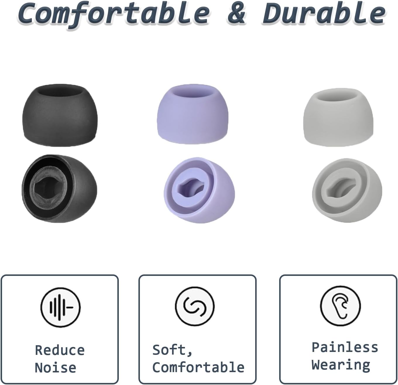 6 Pairs Replacement Eartips for Samsung Galaxy Buds Pro Headphones, Silicone Tips Earbuds Eartips Set, L/M/S Earplug Replacement Accessories (Purple, Without Pen)