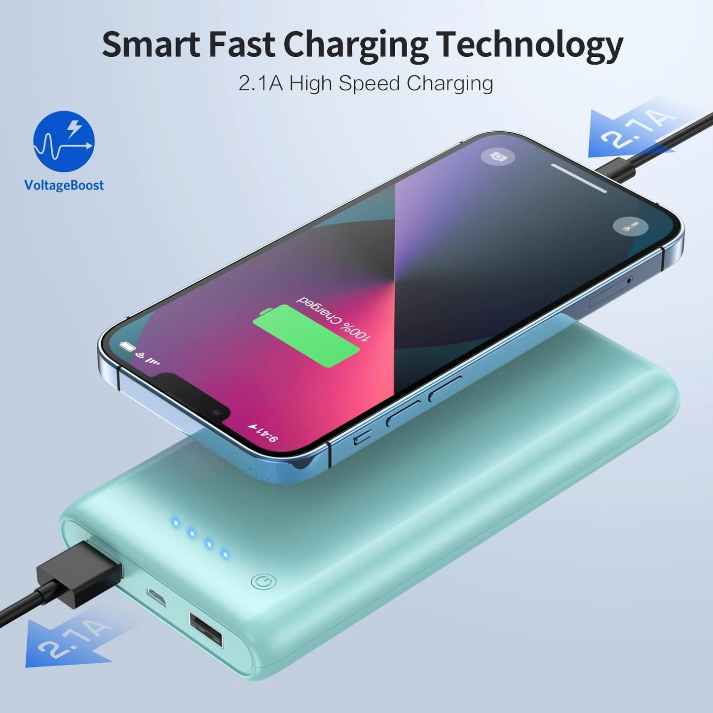 Portable Charger Power Bank 26800mah, Ultra-High Capacity Safer External Cell Phone Battery Pack with High-Performance Cells & 2 USB Output Compatible with iPhone 16 15 14 13 12 Samsung Android-Green