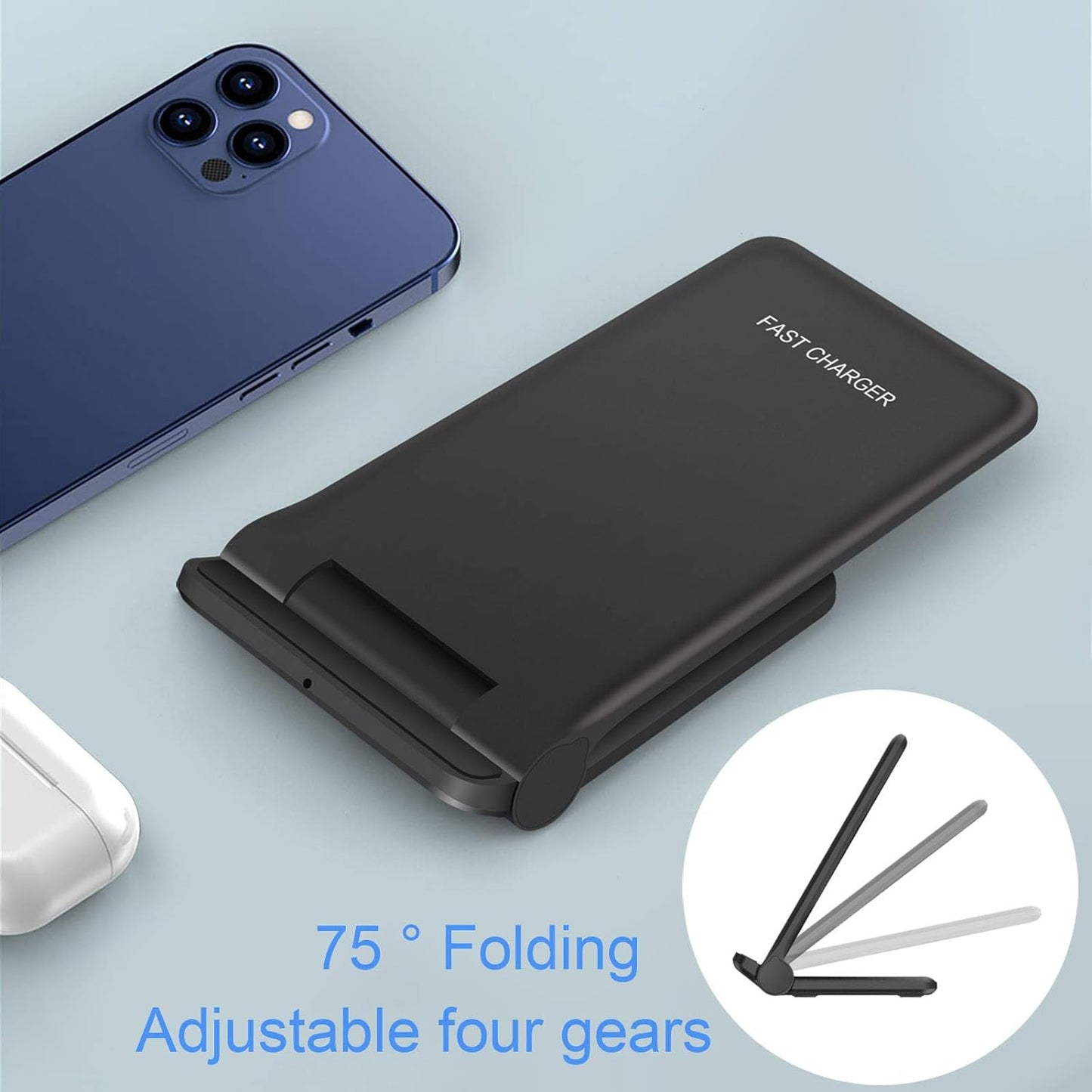 25W Wireless Charger,Foldable 2 in 1 Wireless Charging Station for Apple iPhone 16/16 Pro/15/14/13/12/11/Plus/SE/X/Airpods,PDKUAI 15W Fast Dual Wireless Induction Charge Stand for Samsung/LG