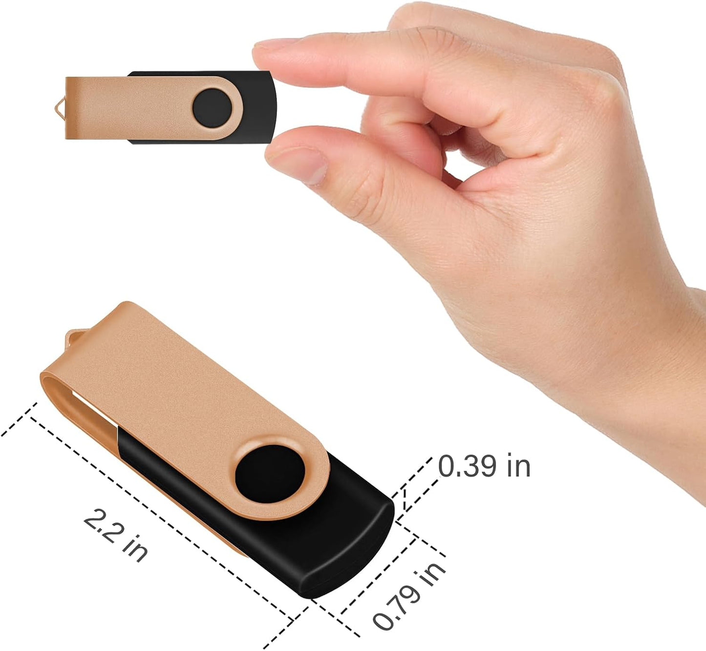 EASTBULL 8GB USB Flash Drive Bulk Thumb Drives 50 Pack with Lanyards USB 2.0 Memory Sticks Zip Drive Pen Drive for Storage and Backup Glod 50PCS 8GB