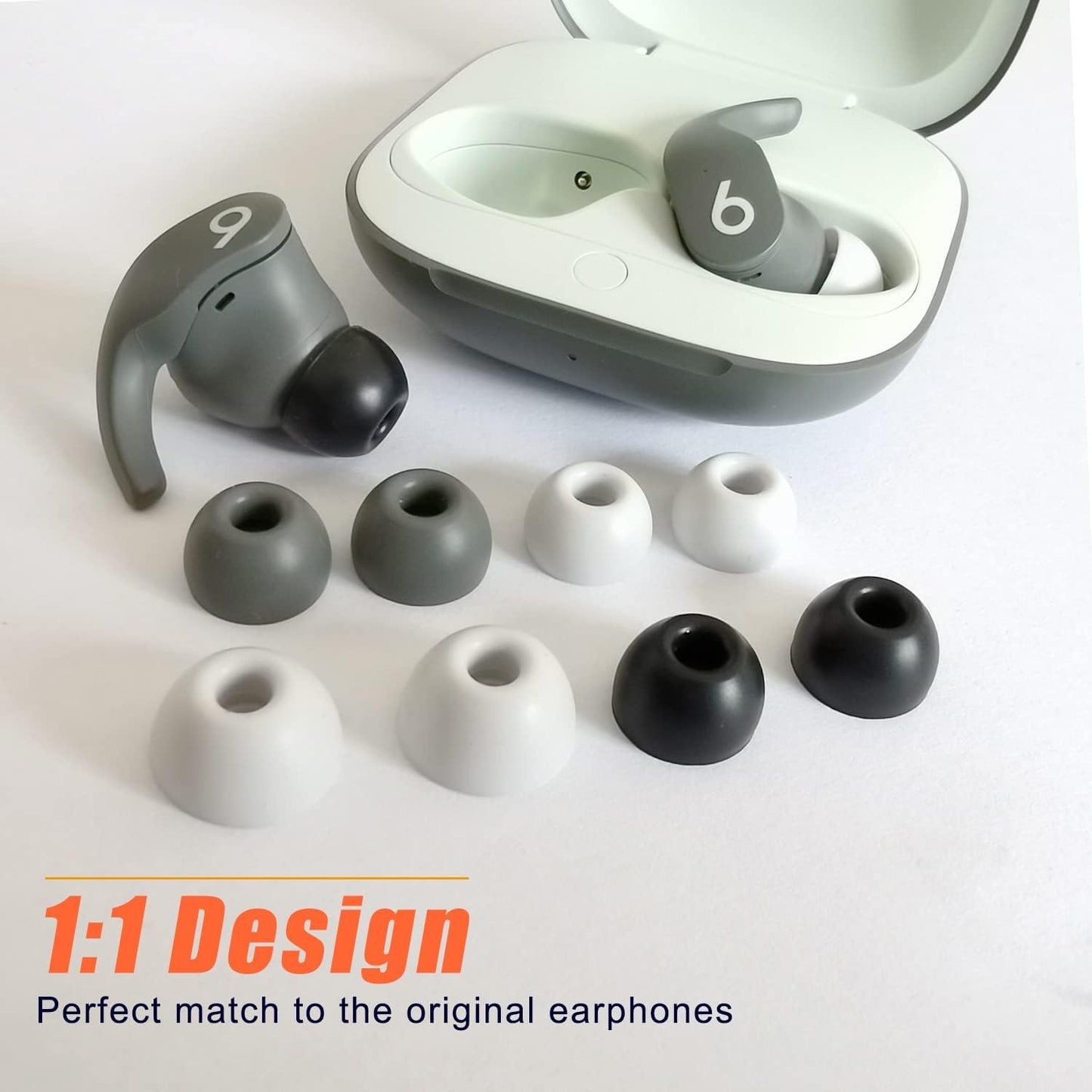 Silicone Earbuds Tips for Beats Fit Pro/Beats Studio Buds Ear Tips Replacement for Beats Earbuds 6 Pairs LMS Gray