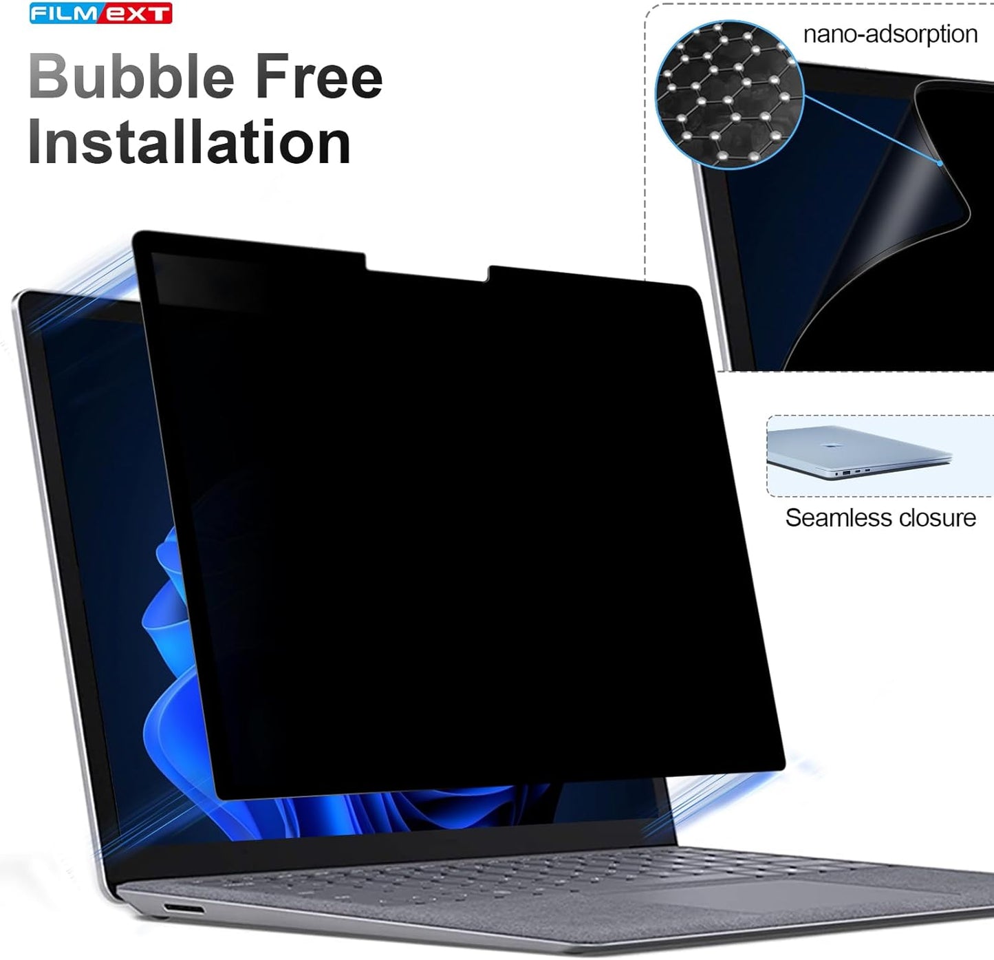 FILMEXT Privacy Screen for Microsoft Surface Laptop 15 inch 7th Model 2037/2108, Removable Anti-Spy Filter Anti-Glare (for Surface Laptop 7th 15" Privacy Screen Protector 2024)"