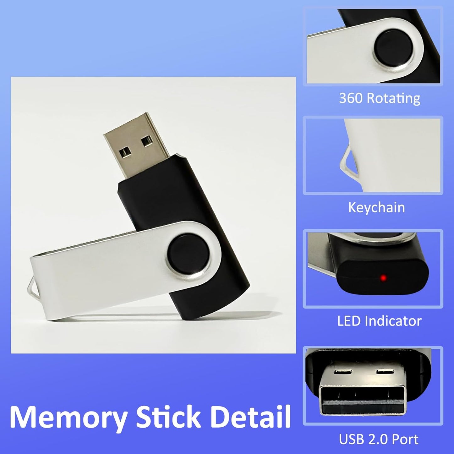 Thumb Drive 16GB FAT32 USB Flash Drives 20 Pack 16 GB USB 2.0 Jump Drives Multipack Flash Memory Stick Zip Drive Pendrive 20Pack with 20PCS Lanyards Label (Green Sliver 16gig)