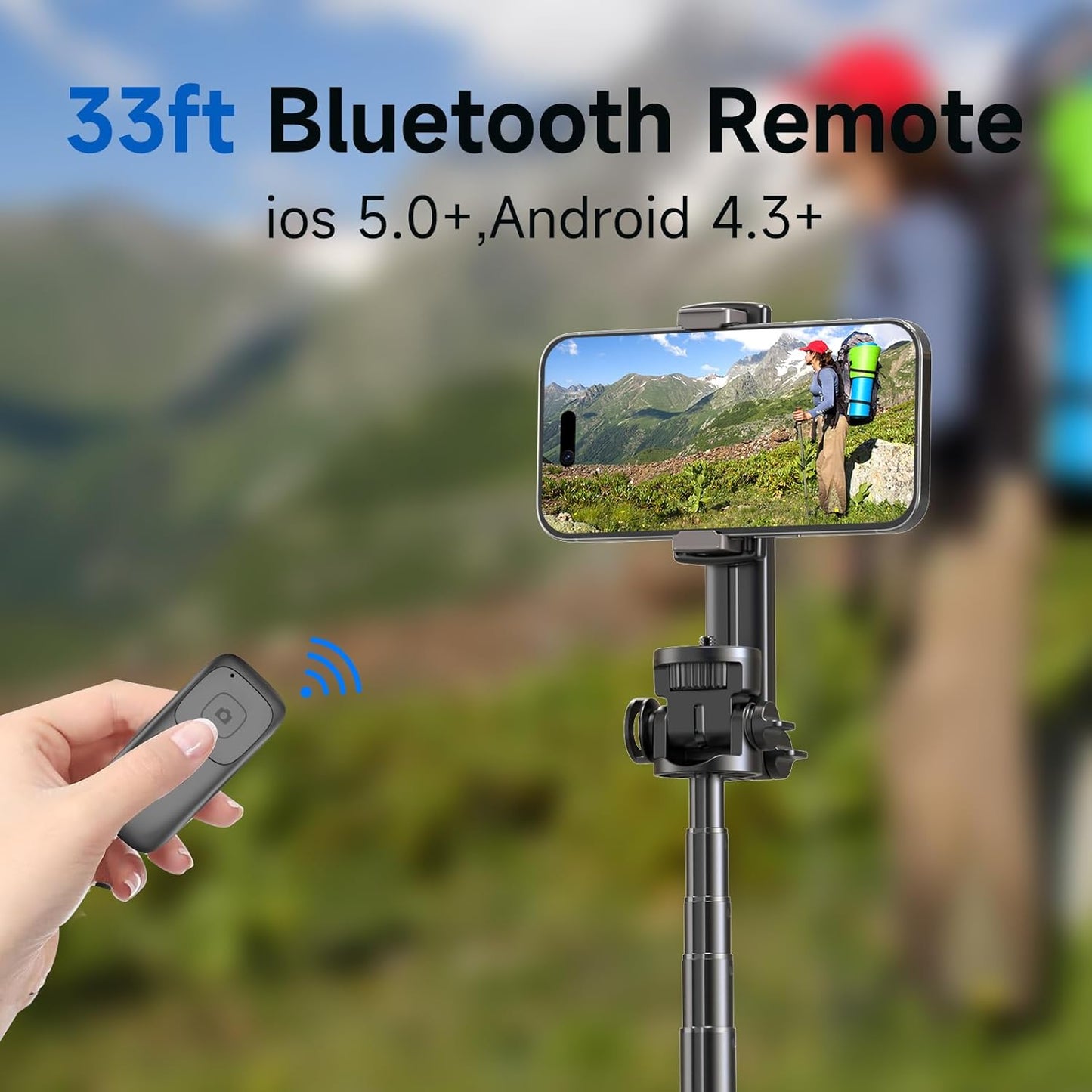 Tripod for iPhone, Selfie Stick for iPhone with Remote, Phone Tripod for Recording, Compatible with All Cell Phone and Camera, X60 (72")"
