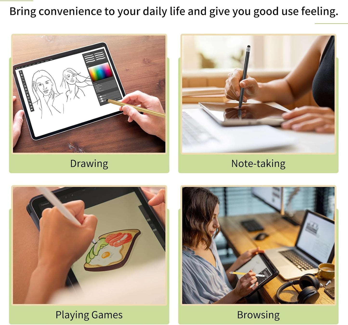 MECCANIXITY 20Pcs Replacement Stylus Pen Tips 6mm Conductive Capacitive Touch Screen Pens Tips Silicone Rubber, Black