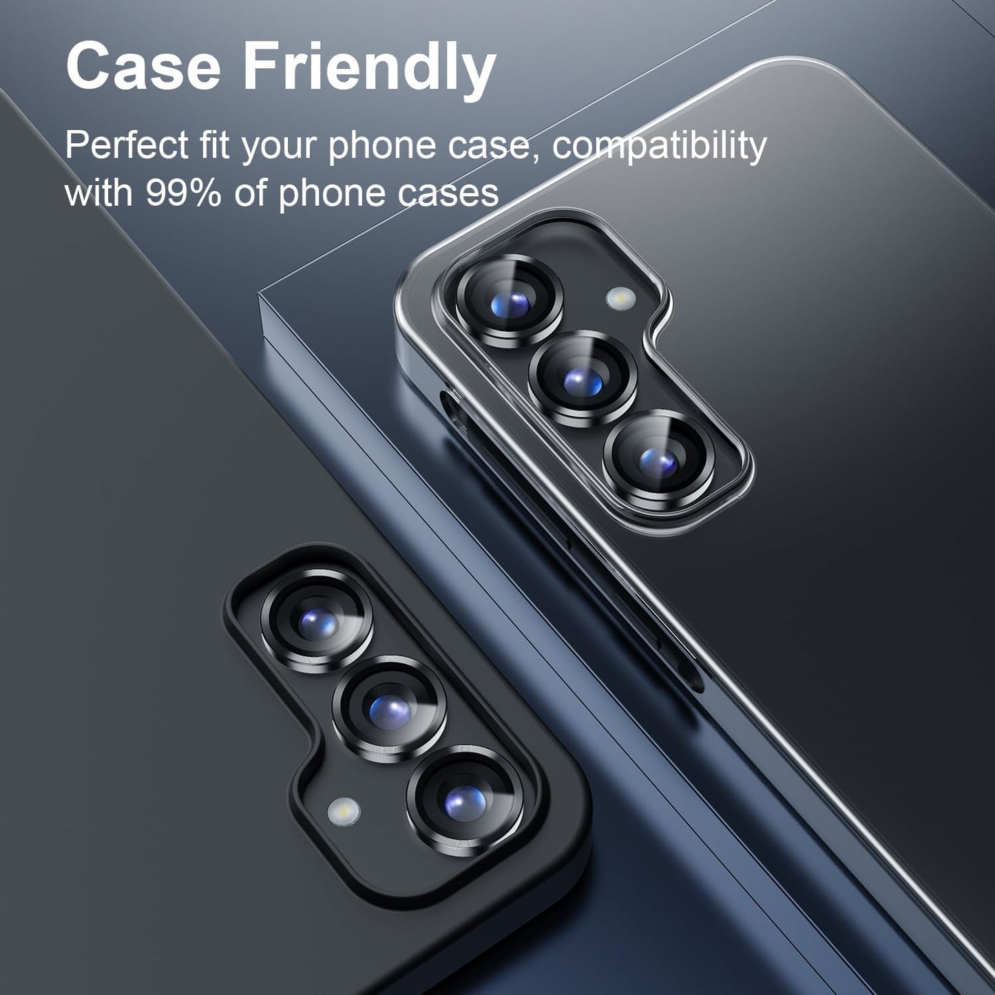 Korecase for Galaxy S25 Ultra Camera Lens Protector,9H Tempered Metal Glass Anti Scrach Rear Camera Screen Protector, Shockproof Metal Ring Lens Protection for Samsung Galaxy S25 Ultra,Black