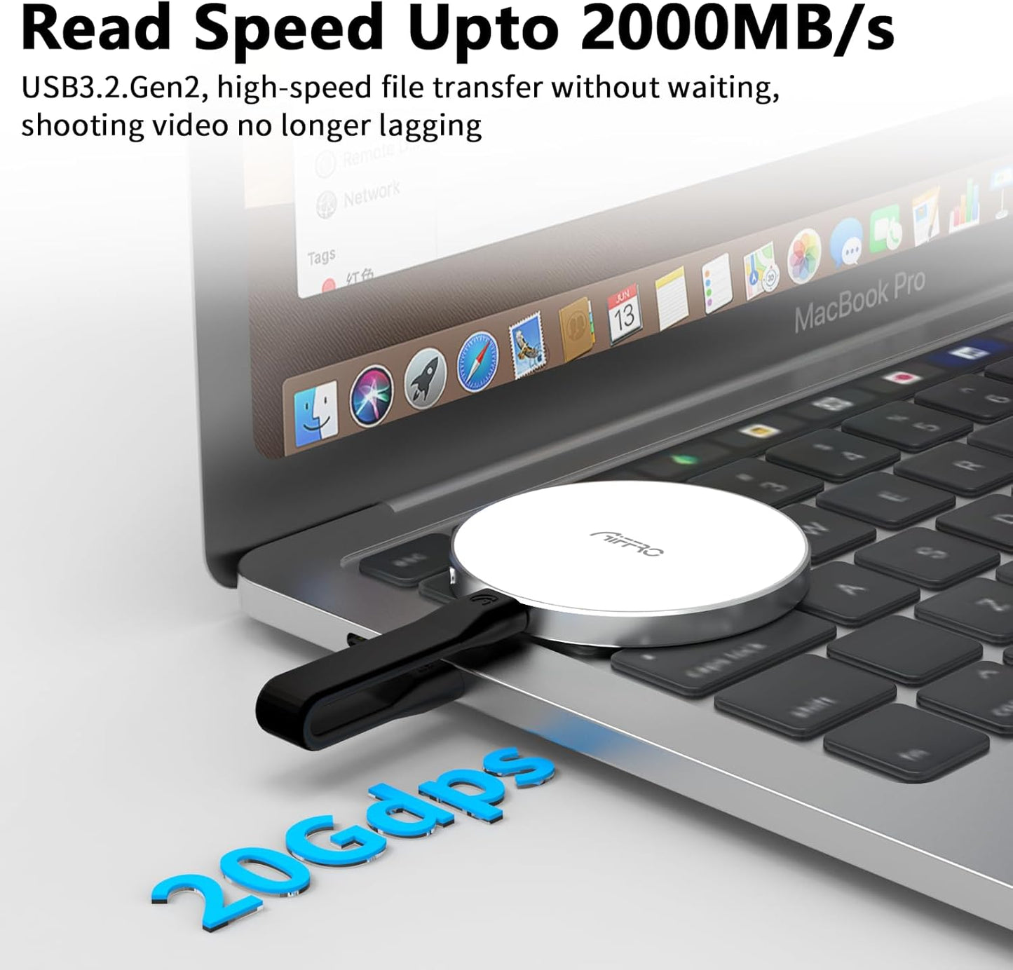 P10 Magnetic PSSD 2TB,for iPhone MagSafe Portable SSD, Upto 2000MB/s-Type-C, SM2320,USB 3.2 Gen 2x2 20Gbps, Connectivity, Updated Firmware - Portable Magnetic External Solid State Solution