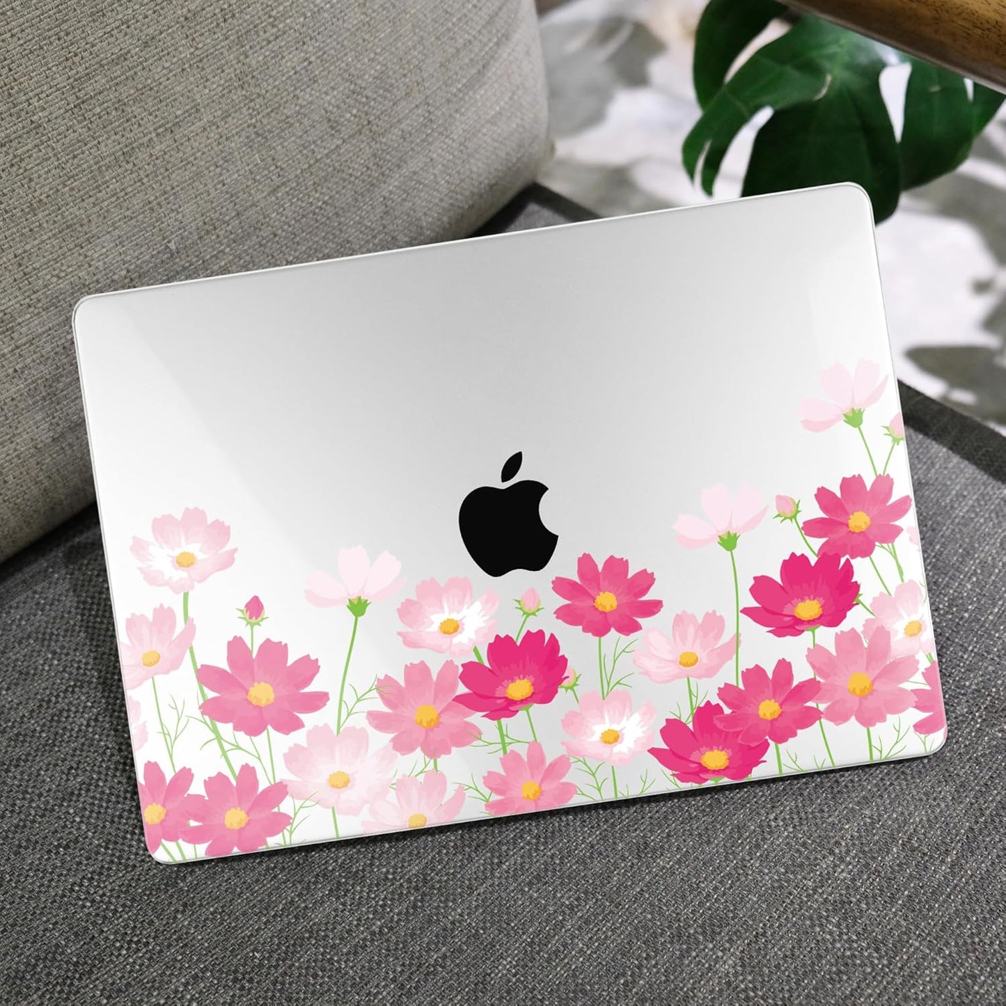 MEEgoodo for M4/M3/M2 MacBook Air 15.3 inch Case 2025 2024 2023, Case Fit Model (A3241/A3114/A2941) for MacBook Air 15 inch, Laptop Hard Shell with Keyboard Cover, Bright Pink Flowers