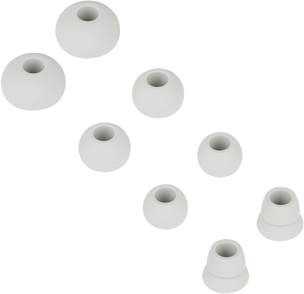 4 Pairs Silicone Ear Tips Earbuds Replacement Tips Earbuds Cap Eartips Tips Compatible with Powerbeats 1/2/3 Wireless Beats by Dre Headphones (Light Gray)
