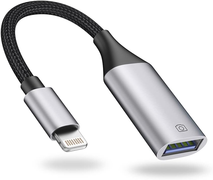 IVSHOWCO Lightning to USB Adapter [Apple MFi Certified], USB Camera Adapter for iPhone, iOS OTG Cable Adapter, Supports Flash Drive, Card Reader, Mouse, Keyboard