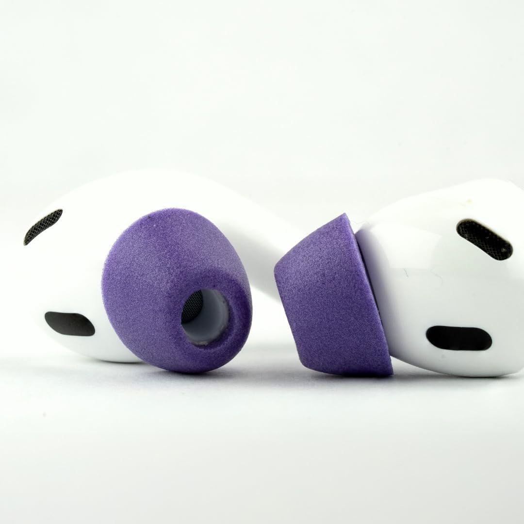 Comply TrueGrip MAX | Premium Memory Foam Replacement Earbud Tips for Apple AirPods Pro 1 & 2 | Long Lasting Comfort, MAX Durability, Secure Fit, Superior Noise Isolation| Purple (S/M/L) (3 Pairs)