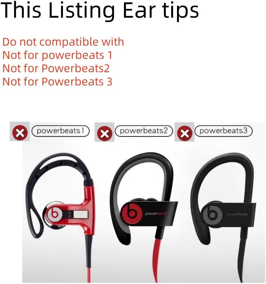Replacement Ear Tips for Beats Urbeats2.0 Tour2.0 ibeats Beats x, Beats Flex Secure Fit for Powerbeats Pro Silicone Earbuds Washable Sweat-Resistant Noise Isolation 8 Pairs (Red)