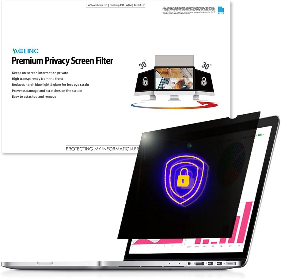 17.3 Inch - 16:9 Aspect Ratio - Laptop Privacy Screen Filter for Widescreen Laptop - Notebook - Anti-Glare - Anti-Scratch Protector Film - We Offer 2 Different 17" Filter Sizes