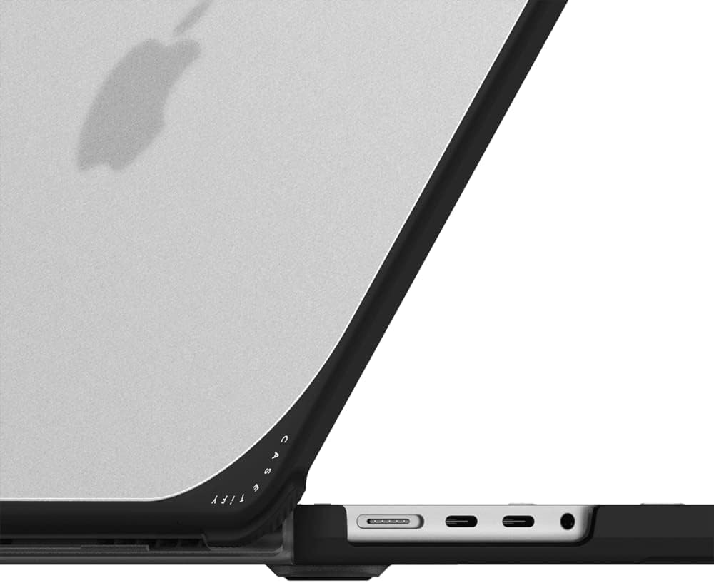 CASETiFY Bounce MacBook Pro 16-inch (M3/M4) Case [Enhanced Protective Corner Design/Ventilation Cutouts/Anti-Slip Grip] - Gigi Garden Florals - MacBook - Clear Black