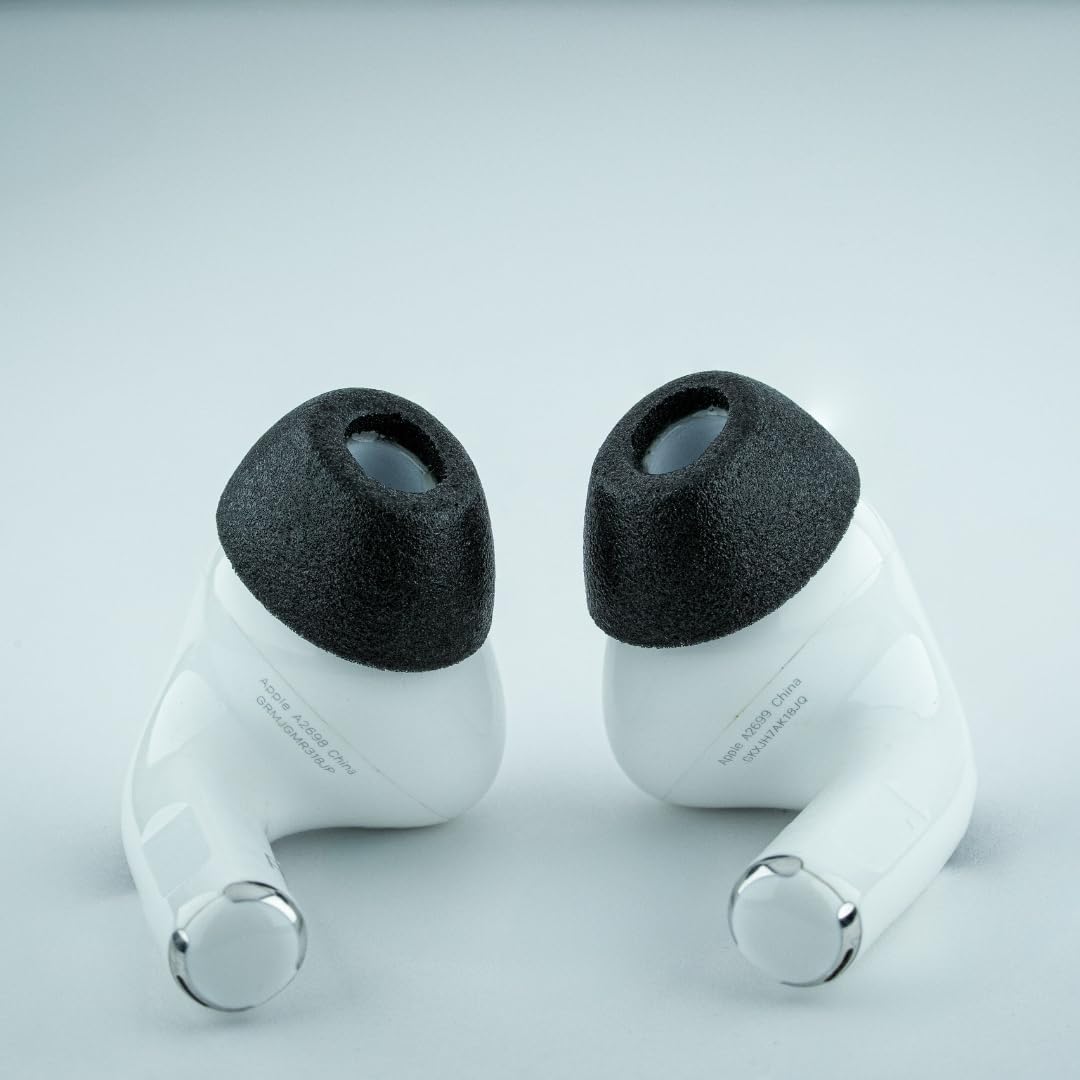 Comply TrueGrip MAX | Premium Memory Foam Replacement Earbud Tips for Apple AirPods Pro 1 & 2 | Long Lasting Comfort, Extreme Durability, Secure Fit, Superior Noise Isolation| Black (Small) (3 Pairs)