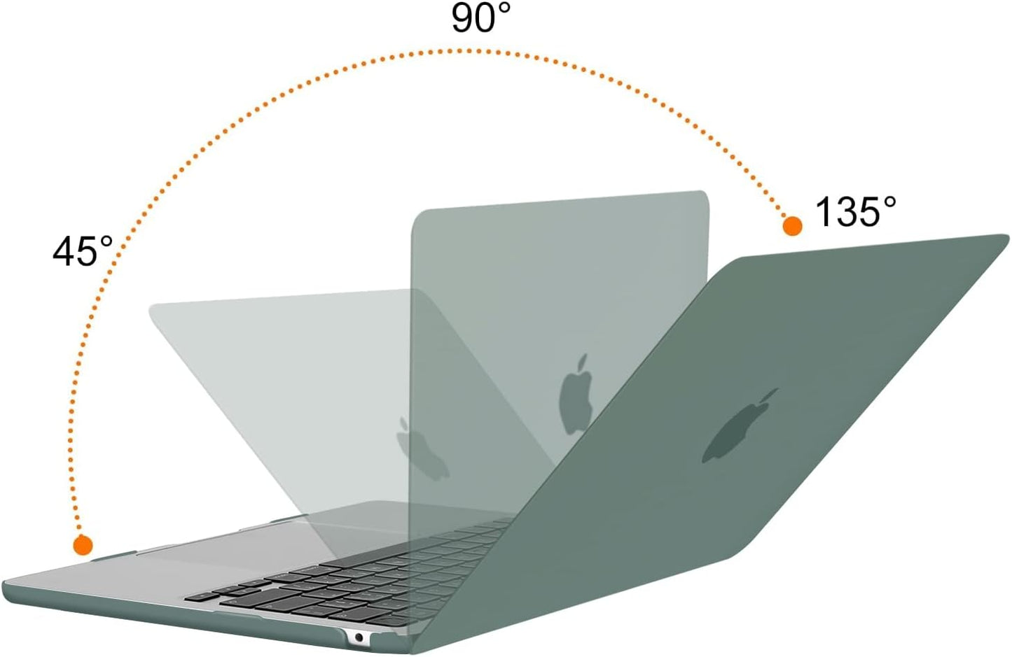 MOSISO Compatible with MacBook Air 13 inch Case 2025 2024 2023 2022 M4 A3240 M3 A3113 M2 A2681, Plastic Hard Shell&Keyboard Cover&Screen Film&Type C for MacBook Air 13.6 inch Case, Emerald Green