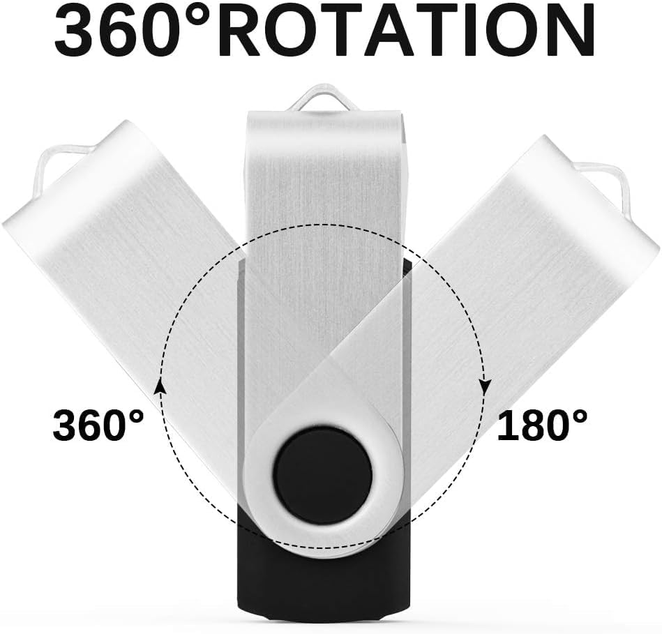 KEXIN 128GB Flash Drive 10 Pack 3.0 Flash Drive Bulk USB Thumb Drive 128 GB USB Drive USB 3.0 Flash Drive with Led Indicator, Black