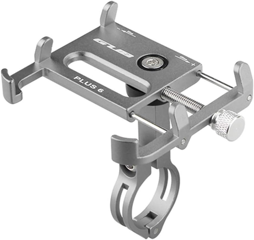 GUB Bicycle & Motorcycle Phone Mount - Aluminum Bike Phone Holder with 360°Rotation Adjustable Handlebar Phone Holder Compatible with iPhone Xs XR 8 Plus,Compatible with Samsung S9/S8 (Plus 6 Gray)