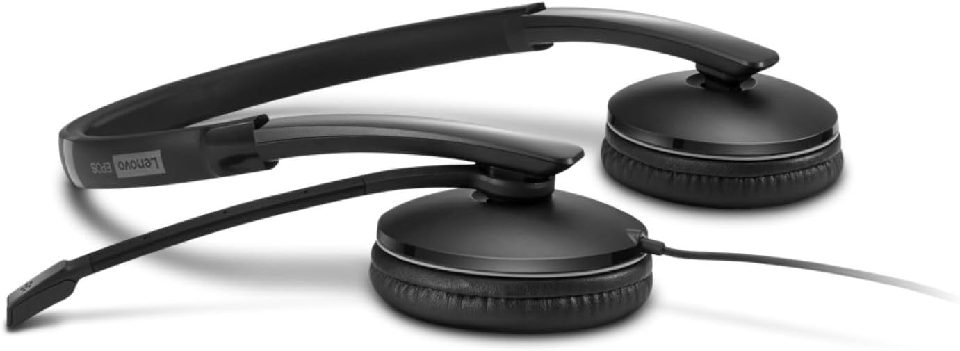 Lenovo Wired ANC Headset, USB-C and USB-A connectivity, Zoom Certified, Active Noise Cancellation, Hearing Protection, 145g Lightweight Comfortable Design, Replaceable Earcups, Business Headset