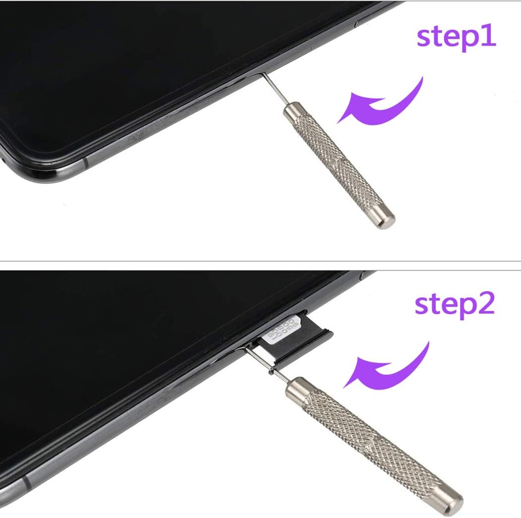 4 Pcs SIM Card Removal Openning Tool Tray Eject Pins Needle Opener Ejector Compatible with All iPhone Apple iPad HTC Samsung Galaxy Cell Phone Smartphone Watchchain Link Remover (Style C)