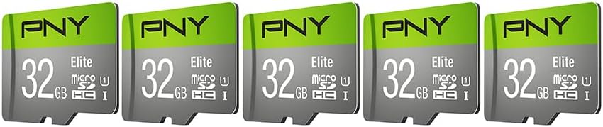PNY Elite™ Dash Camera Class 10 U1 V10 microSDHC Flash Memory Card - up to 100MB/s Read Speed, Full HD Photo & Video, Ideal for Dash Cams, Compatible with DSLR Cameras, HD Video Cameras, 5-Pack