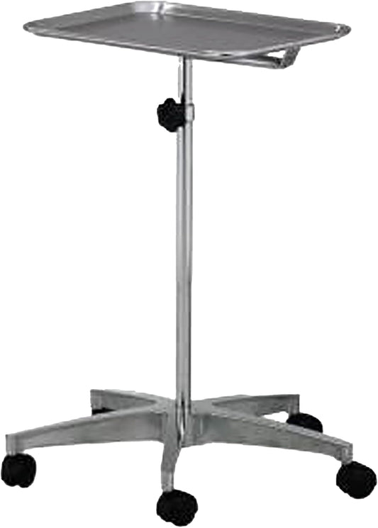 MediChoice Mobile Instrument Stand Steel Portable Adjustable Tray Medical Dental Salon Tattoo Esthetician Mobile Service Cart Table Statio Height from 31-50 Inch MAYO02000