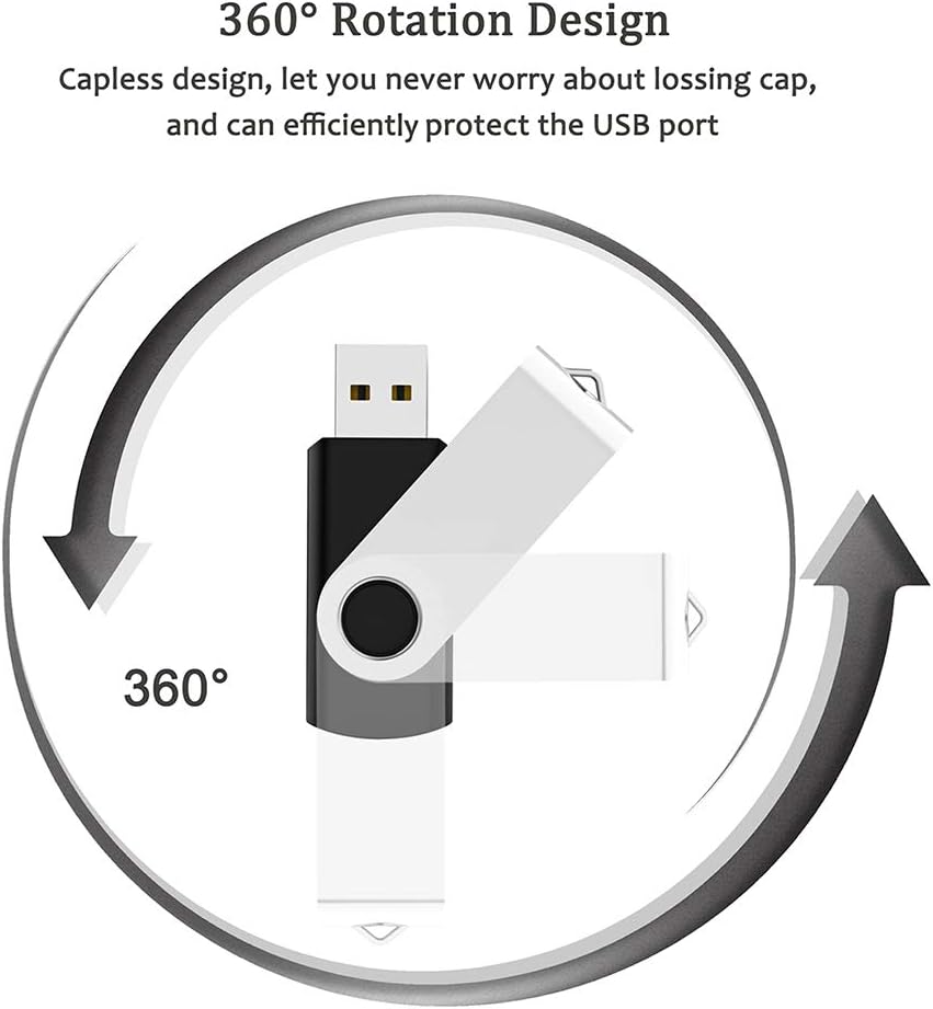 USB Flash Drive 1GB 100 Pack, Bulk USB 2.0 Flash Drives Thumb Drive Swivel Memory Stick Jump Drive Pen Drive,1 gig 100 Pieces