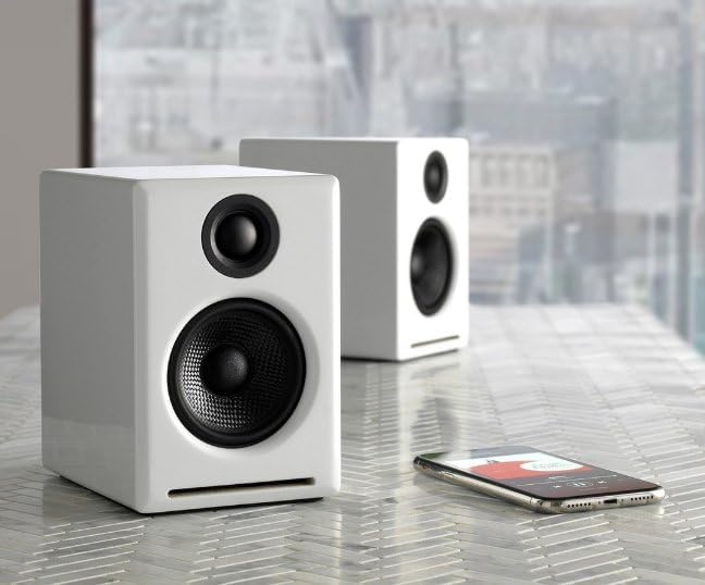 Audioengine A2+ 24 Bit 60 Watt Bluetooth Desktop Computer Speakers for Music and Gaming - PC MAC Laptop Tablet