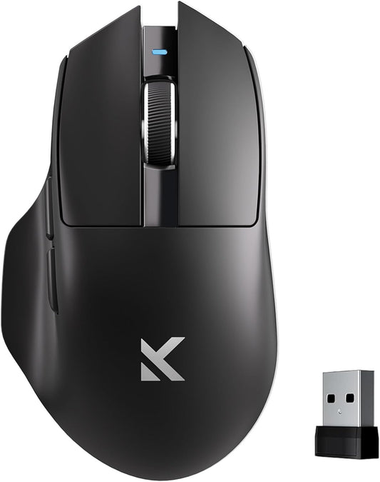 G7 Lightweight Ergonomic Wireless Mouse, PAW3311 12K DPI Sensor, Tri-Mode Connection, Wireless/Wired 1K Polling, 55g Weight, 800mAh Bettery (Black)