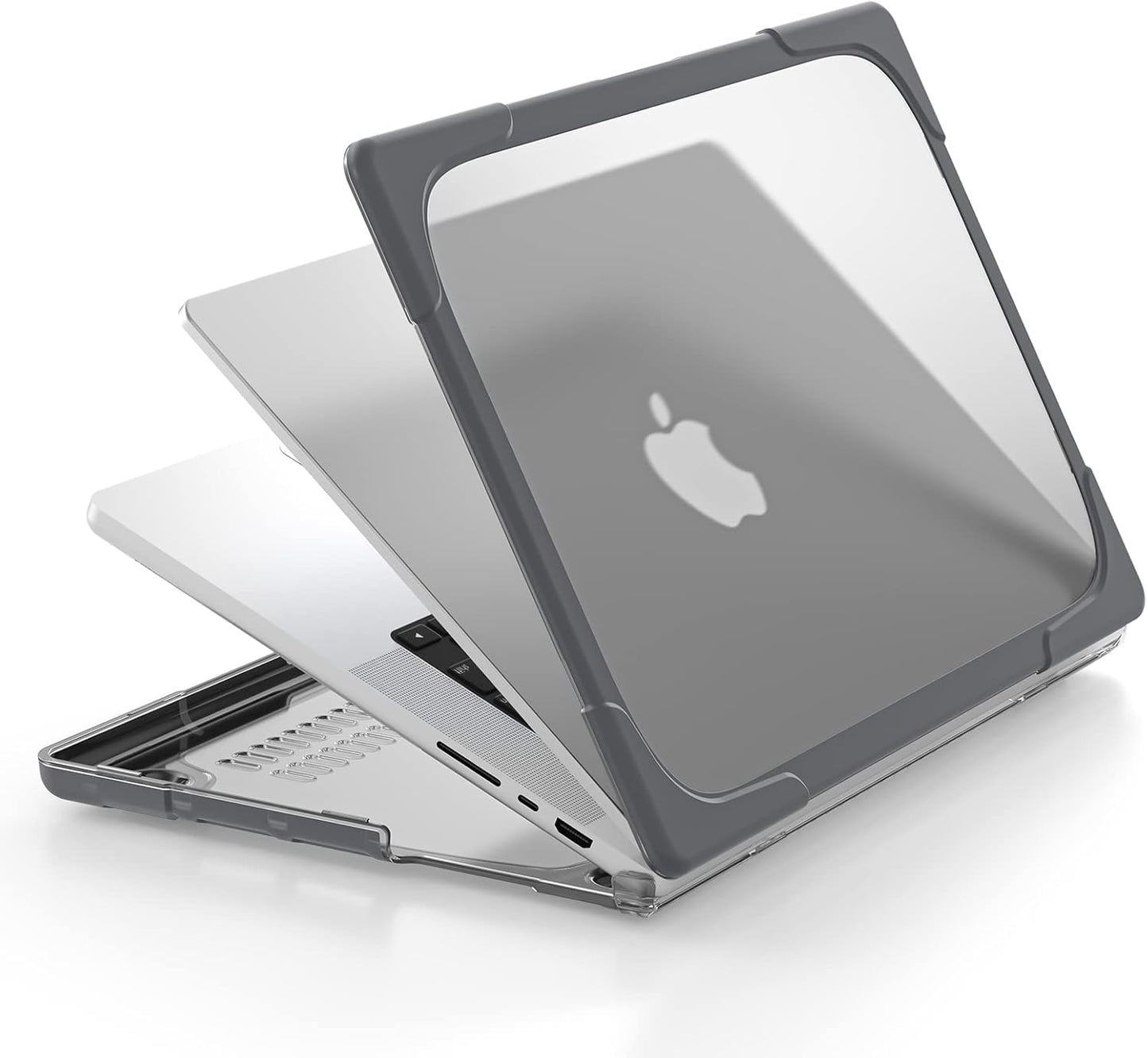 Batianda Compatible with New MacBook Pro 16 inch Case 2024 M4 Chip 2023 2021 Release with M3 M2 Pro Max, Heavy Duty Protective Plastic Hard Shell with Fold Kickstand & Keyboard Cover Protector, Gray