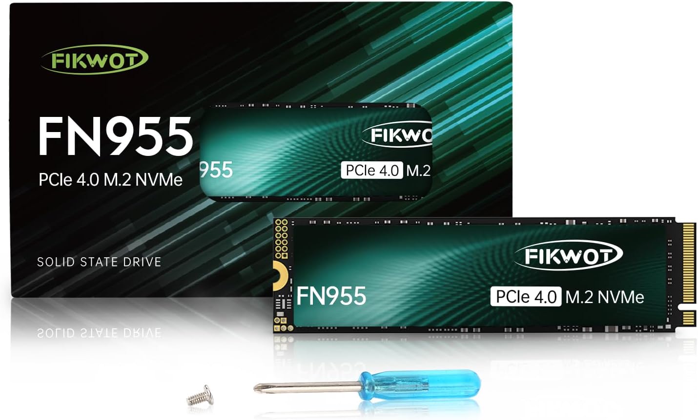FN955 4TB NVMe SSD M.2 2280 PCIe Gen4x4, Up to 7300MB/s, 3D NAND TLC Flash Internal Solid State Drive, Configure SLC Cache, Storage and Memory Expansion for PS5 Laptop Desktop