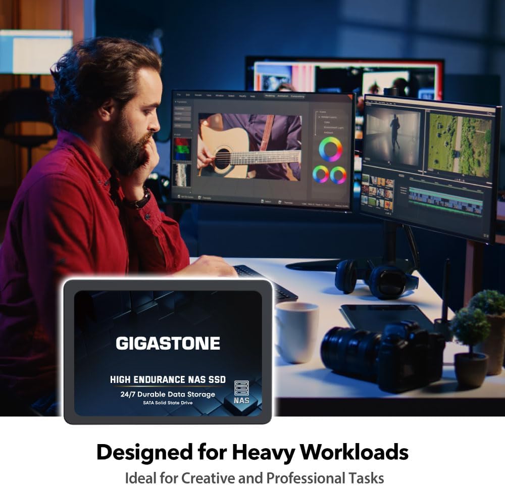 Gigastone 2TB NAS SSD Drive (24-Pack) 24/7 Durable TLC High Endurance RAID Data Storage Network Attached Storage 2.5" SATA Internal Solid State Hard Drives