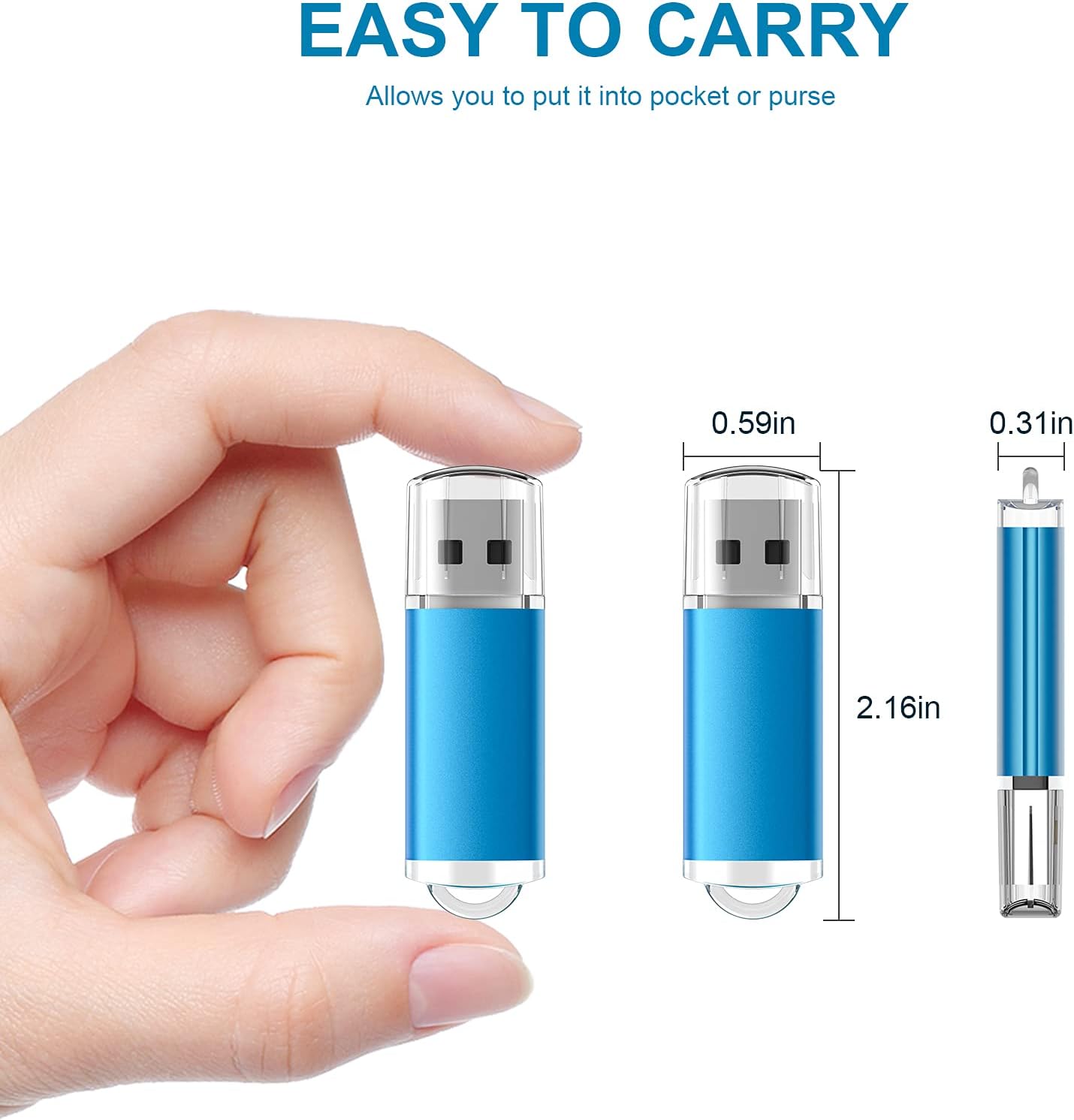 TOPESEL USB Flash Drive 256GB USB 3.0 Flash Drive Memory Stick Thumb Drives USB Stick High Speed 256G Thumb Drive Jump Drive 256G Zip Drive for PC laptops，Car Audio(Blue)