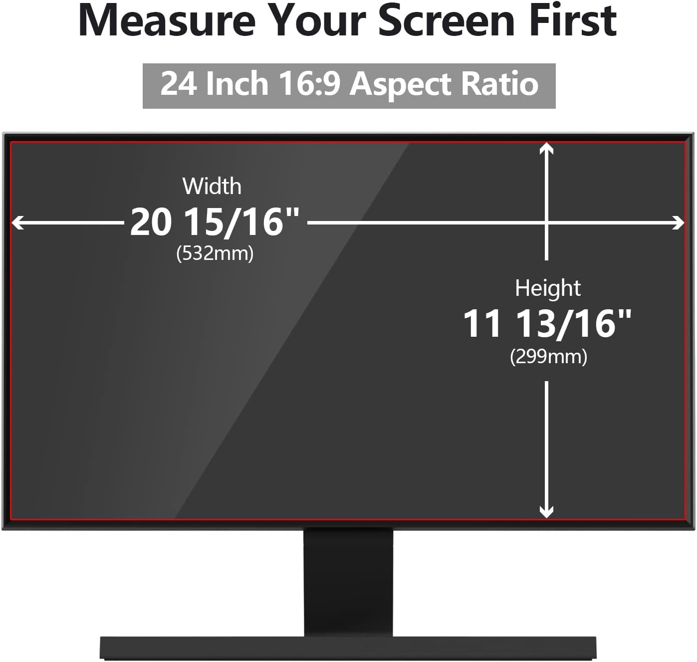 [2 Pack] 24 Inch Computer Privacy Screen Protector for 16:9 Widescreen Monitors-Anti-Glare & Blue Light Filter,Anti-Spy Film,Reduces Eye Strain (Fits Most Desktop Screens)