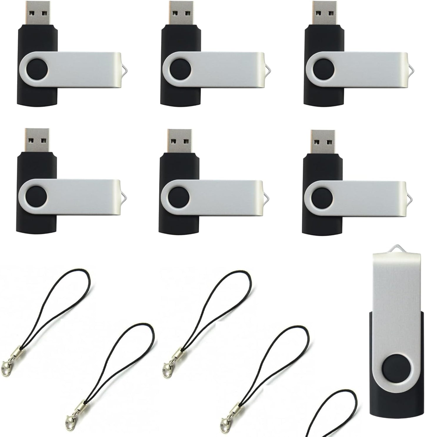 lcwamy 8GB Flash Drives 50 Pack USB Drives Bulk USB Flash Drive 50 Pack Thumb Drive Pack Flash Drive Bulk Memoria USB CupShadow (Black, No Logo)