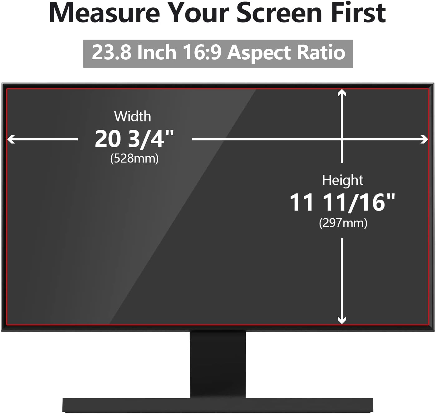 [5 Pack] 23.8 Inch Computer Privacy Screen Protector for 16:9 Widescreen Monitors-Anti-Glare & Blue Light Filter,Anti-Spy Film,Reduces Eye Strain (Fits Most Desktop Screens)