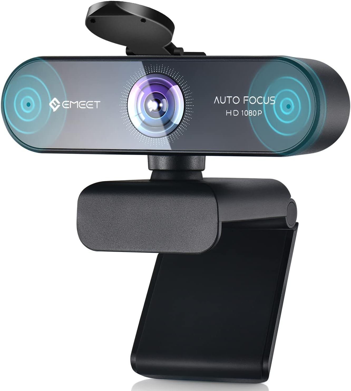 1080P Webcam with Microphone, eMeet Nova AutoFocus HD Webcam, 96°View Web Camera w/ 2 De-Noise Mics for Laptop/Desktop, Plug & Play USB Streaming Computer Camera for Conference/Calling/Teaching/Gaming