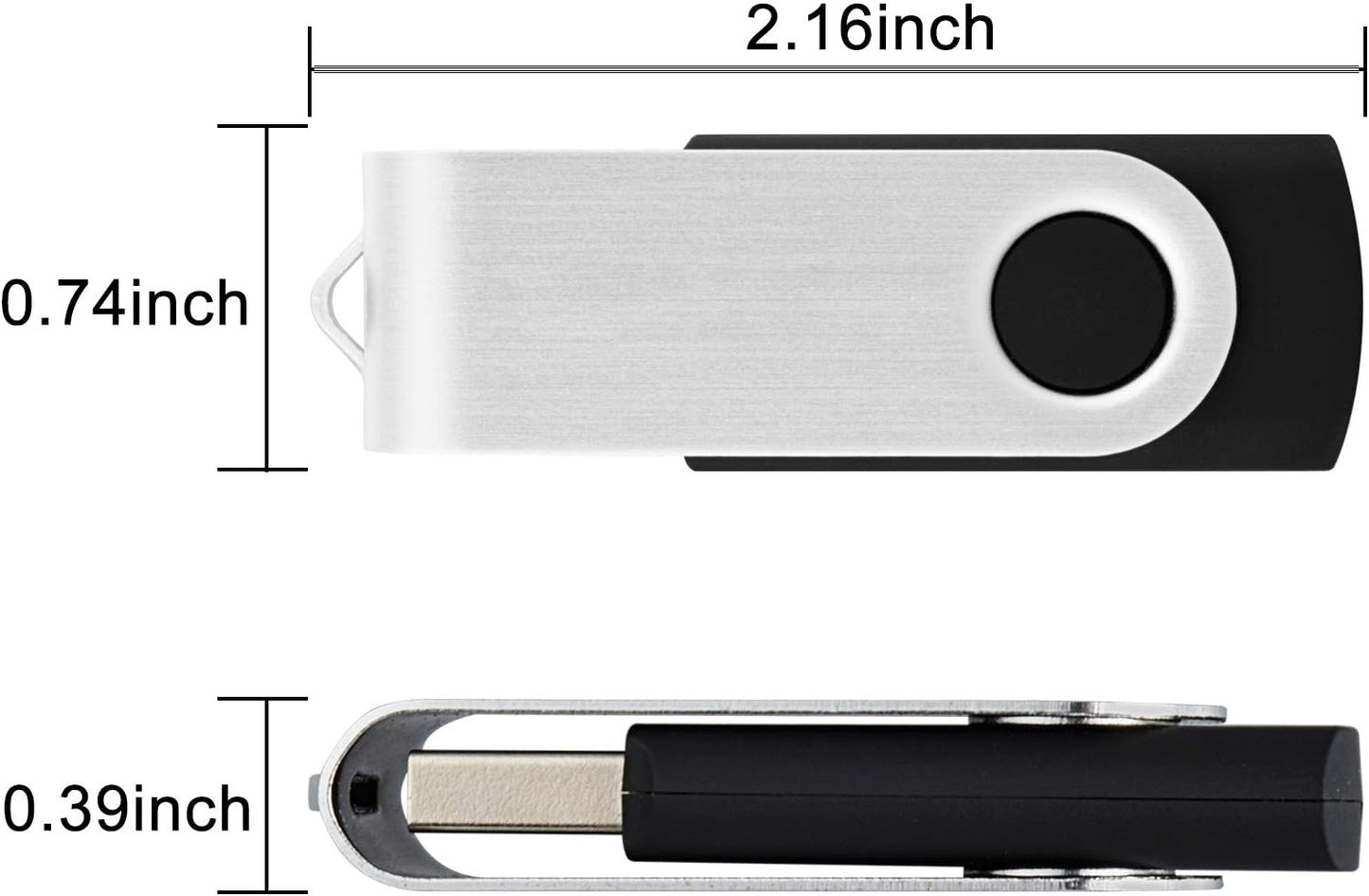 Wholesale 50 Pack 8GB Flash Drive Bulk, KOOTION Thumb Drive Flash Drives 8G Swivel Memory Stick USB 2.0, Black, 50 Pcs