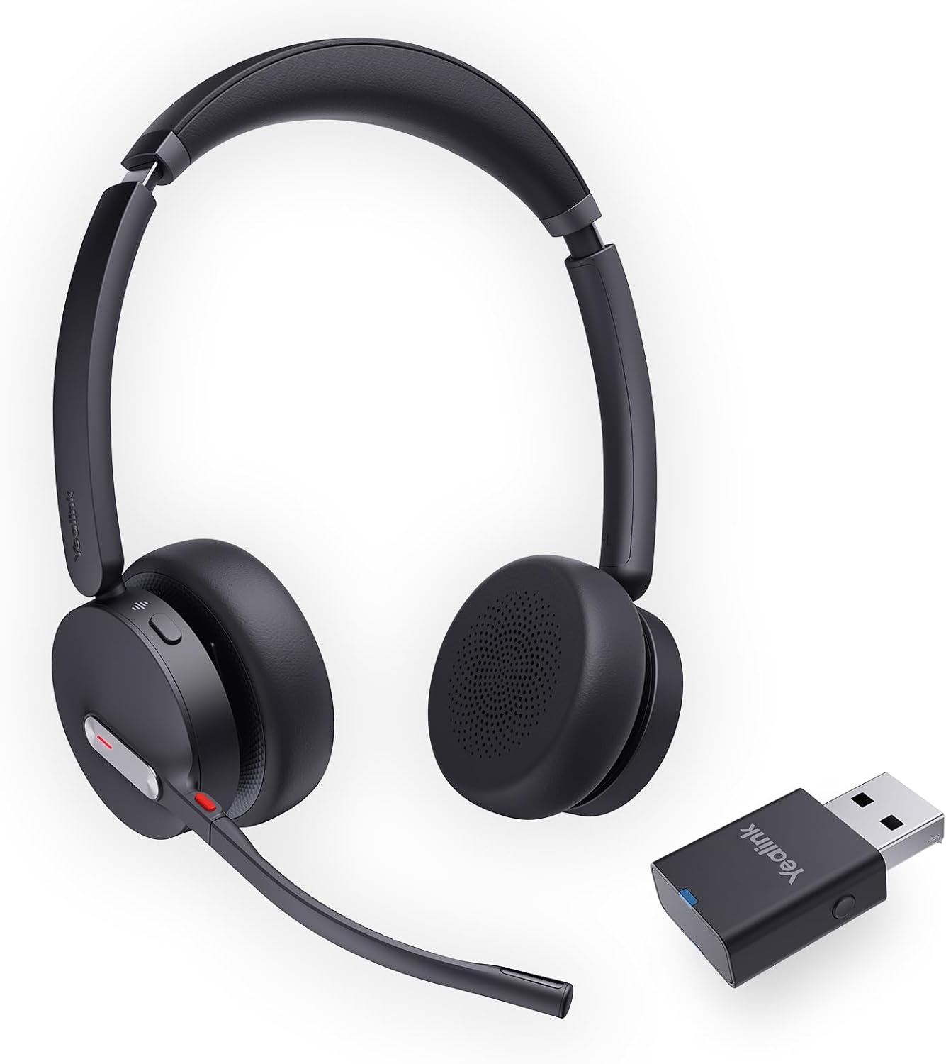 Yealink WH64 Hybrid with DECT Dongle, 492ft Range, 32 Talk Time Bluetooth Headset for Teams, Zoom Skype UC, 3X Mic Noise Cancelling, Headset PC Phone
