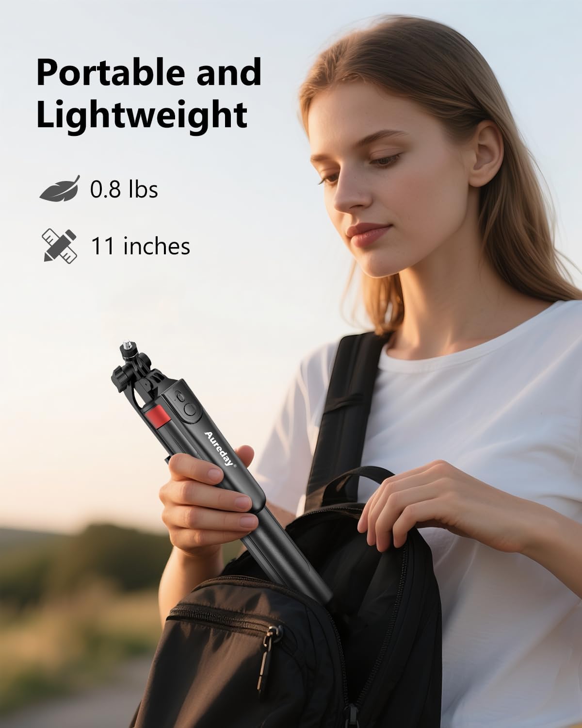 Aureday 72" Phone Tripod and Selfie Stick, Cell Phone Tripod Stand with Wireless Remote & Extendable Phone Mount for Travel/Selfie/Recording/Vlogging, Compatible with iPhone/Android/Camera
