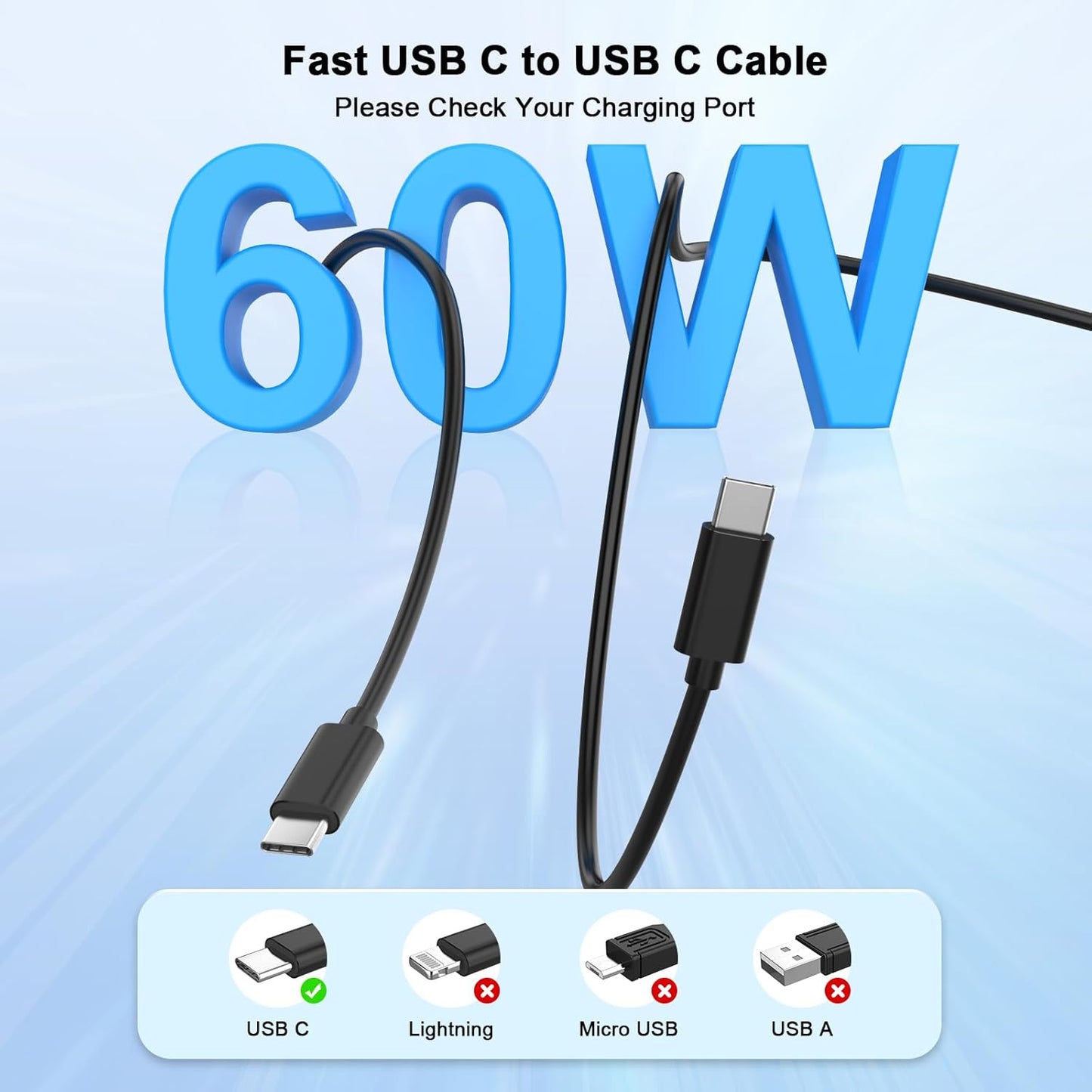 Matsusho iPhone 16 15 Charger Fast Charging 10 FT, 2 Pack 20W USB C Wall Charger with 10FT Type C Charger Cable Compatible for iPhone 16/16 Plus/16 Pro/16 Pro Max/15/15 Pro/15 Pro Max/15 Plus, Black