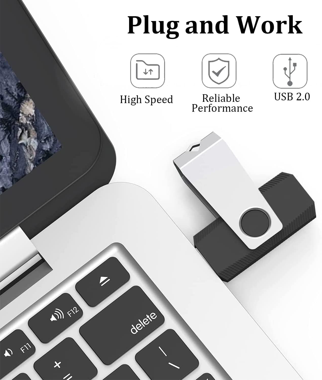 2GB Flash Drives 100 Pack, Wooolken USB 2.0 Thumb Drive with Lanyards Bulk USB Sticks for Weddings,Office, School, Data Storage Backup