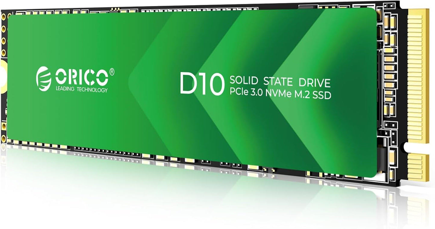 ORICO 2TB M.2 NVMe SSD, PCIe Gen3x4 2280 SSD - Up to 3600MB/s, Internal Solid State Drive with TLC NAND Flash, Compatible with Raspberry Pi 5 Desktop Laptop - D10