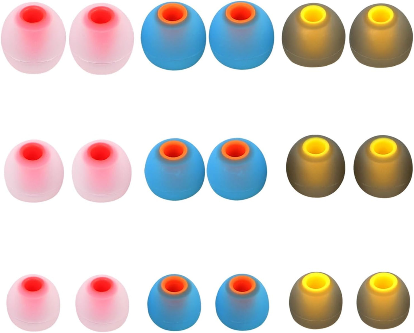 Silicone Replacement Earbud Tips Earbud Covers Ear Tips Fit for in-Ear Headphones (Inner Hole 3.8mm -5.1mm) Earbud Replacement Tips 9 Pairs