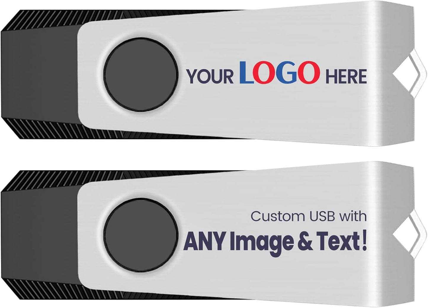 Customizable Flash Drives 16GB, Wooolken Personalized USB 2.0 Drive 10/20/50/100 Pack, Custom Thumb Drive Engraved Logo USB Drive (Mixcolors)