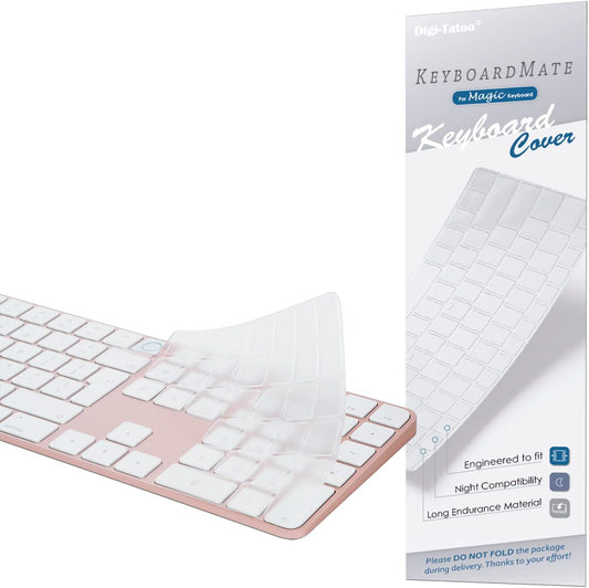 [Not for 2024 Release A3119] Keyboard Cover for iMac Magic Keyboard (Europe Layout 7 Shape Enter Key)(Model A2520, Touch ID Version, with Numeric Key) Ultra Thin Clear Protector Skin