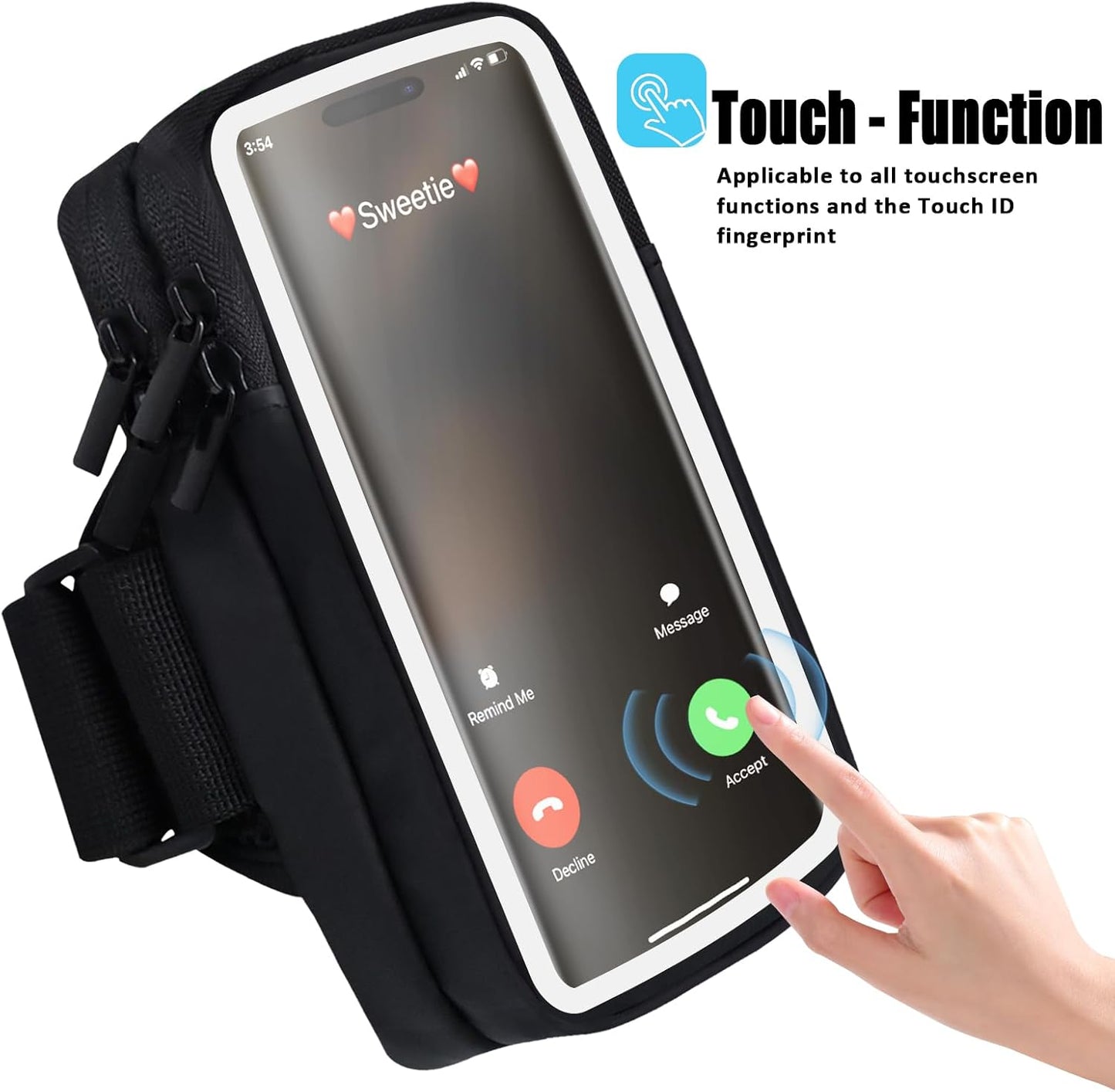 Phone Holder for Running Armband Cell Phone Holder iPhone 16 16e 15 14 13 12 11 Pro Max Xs Xr X Plus SE Mini Galaxy Ultra S25 Note, Sports Arm Bag Bands Fit Exercise Gym Workout Runner Hiking