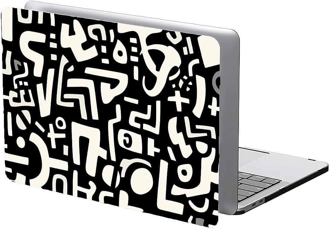 Compatible with MacBook Air 13.3 13.6 Inch Case 2022 2021 2020 2019 Plastic Hard Shell Case Cover,13.3 Pro(A1706/A1708/A1989/A2159/A2289/A2338), Black and White Letters