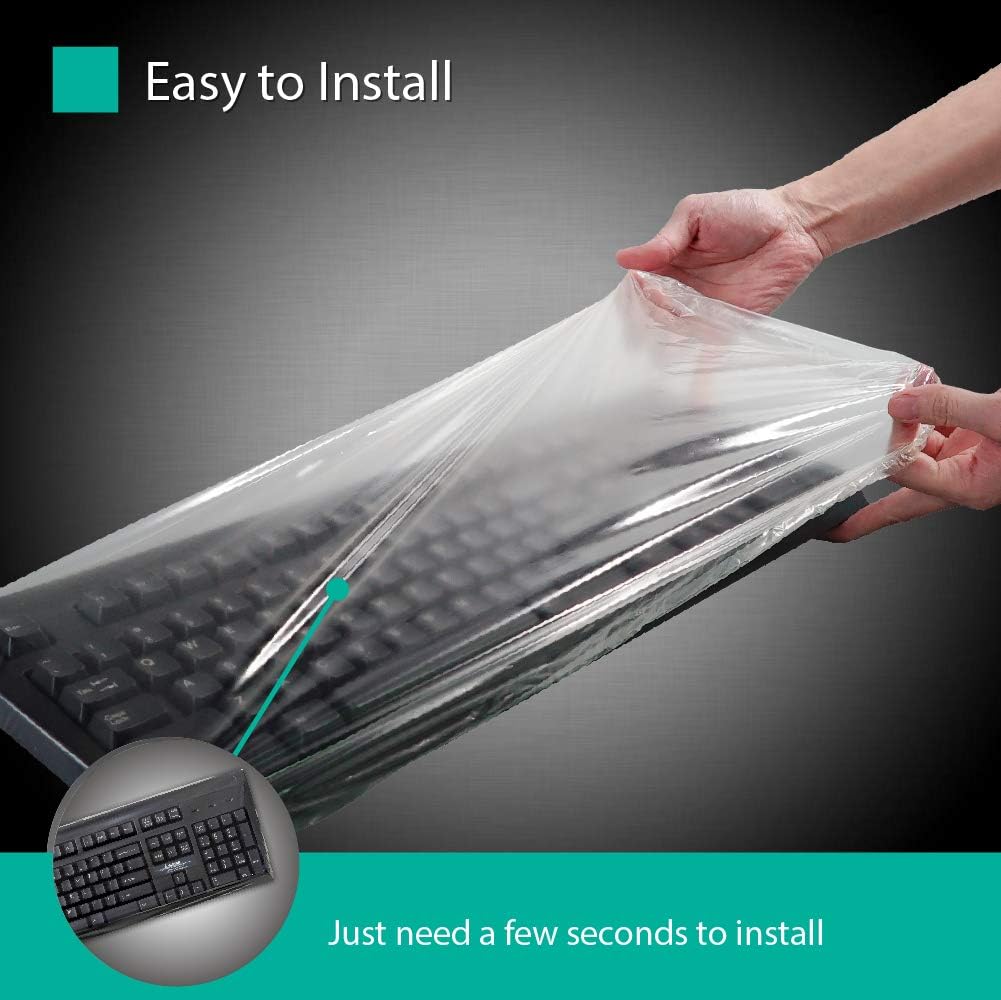 Universal Keyboard Cap by Green Onions Supply [20-Pack] – Ultra Thin 0.025mm Flat Keyboard Cover for Desktop with Numeric Keypad – Waterproof & Dustproof – Ideal for Hospital & Dental Use